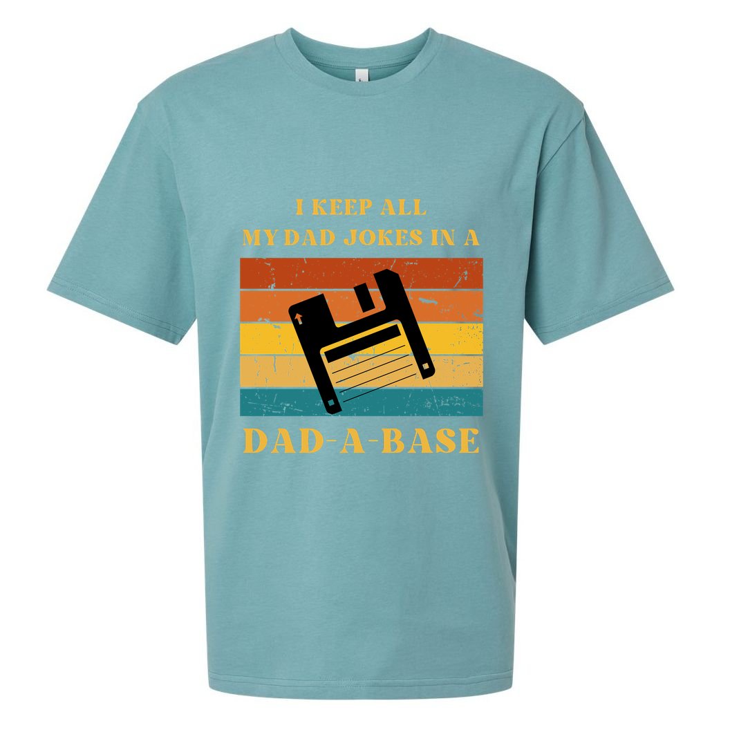 I Keep All My Dad Jokes In A DadABase Vintage Fathers Day Gift Sueded Cloud Jersey T-Shirt