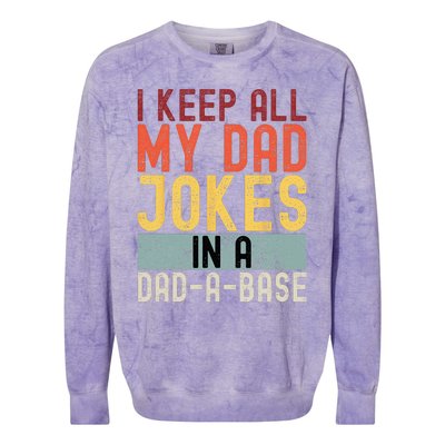 I Keep All My Dad Jokes In A Dad A Base Funny Programming Colorblast Crewneck Sweatshirt