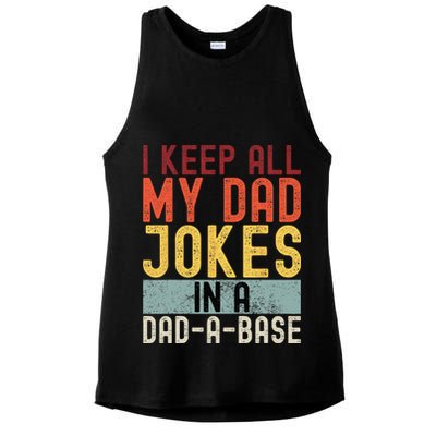 I Keep All My Dad Jokes In A Dad A Base Funny Programming Ladies PosiCharge Tri-Blend Wicking Tank