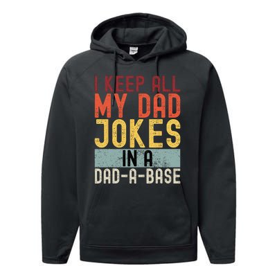 I Keep All My Dad Jokes In A Dad A Base Funny Programming Performance Fleece Hoodie