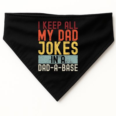 I Keep All My Dad Jokes In A Dad A Base Funny Programming USA-Made Doggie Bandana