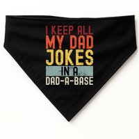 I Keep All My Dad Jokes In A Dad A Base Funny Programming USA-Made Doggie Bandana