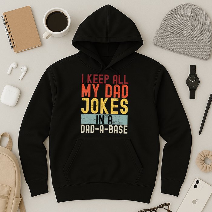 I Keep All My Dad Jokes In A Dad A Base Funny Programming Hoodie