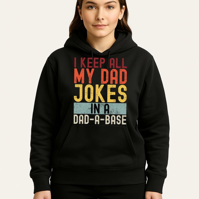 I Keep All My Dad Jokes In A Dad A Base Funny Programming Hoodie