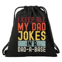 I Keep All My Dad Jokes In A Dad A Base Funny Programming Drawstring Bag