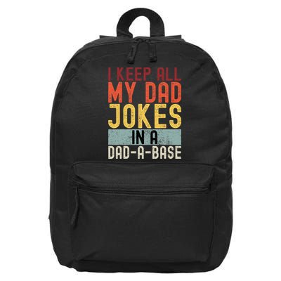 I Keep All My Dad Jokes In A Dad A Base Funny Programming 16 in Basic Backpack
