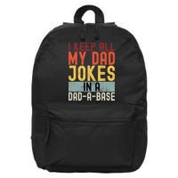 I Keep All My Dad Jokes In A Dad A Base Funny Programming 16 in Basic Backpack