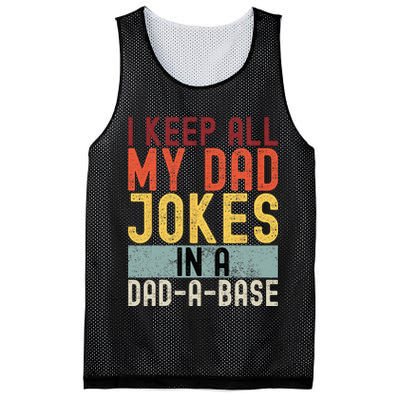 I Keep All My Dad Jokes In A Dad A Base Funny Programming Mesh Reversible Basketball Jersey Tank