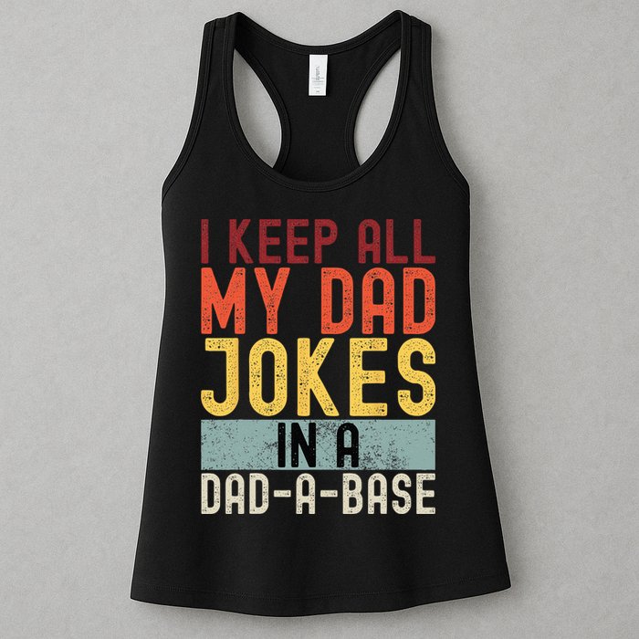 I Keep All My Dad Jokes In A Dad A Base Funny Programming Womens Tank Top