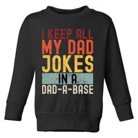 I Keep All My Dad Jokes In A Dad A Base Funny Programming Toddler Sweatshirt