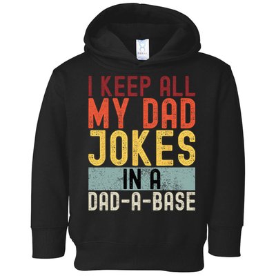 I Keep All My Dad Jokes In A Dad A Base Funny Programming Toddler Hoodie