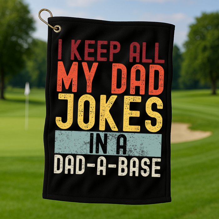 I Keep All My Dad Jokes In A Dad A Base Funny Programming Golf Towel