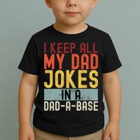 I Keep All My Dad Jokes In A Dad A Base Funny Programming Toddler T-Shirt