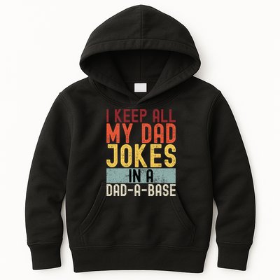 I Keep All My Dad Jokes In A Dad A Base Funny Programming Kids Hoodie