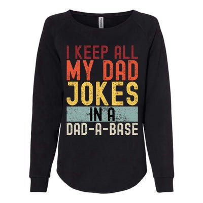 I Keep All My Dad Jokes In A Dad A Base Funny Programming Womens California Wash Sweatshirt