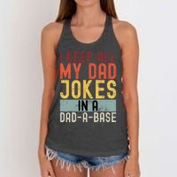 I Keep All My Dad Jokes In A Dad A Base Funny Programming Women's Knotted Racerback Tank