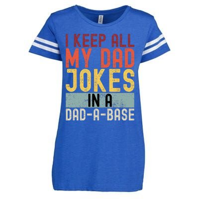 I Keep All My Dad Jokes In A Dad A Base Funny Programming Enza Ladies Jersey Football T-Shirt