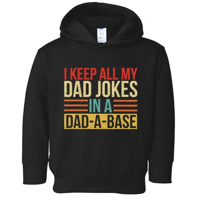 I Keep All My Dad Jokes In A Dad A Base Fars Day Toddler Hoodie