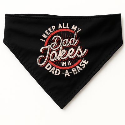 I Keep All My Dad Jokes In A Dad A Base Dad Jokes USA-Made Doggie Bandana