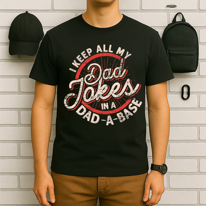 I Keep All My Dad Jokes In A Dad A Base Dad Jokes T-Shirt