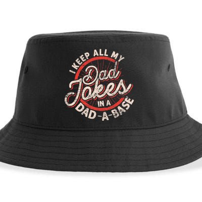 I Keep All My Dad Jokes In A Dad A Base Dad Jokes Sustainable Bucket Hat
