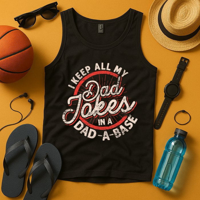 I Keep All My Dad Jokes In A Dad A Base Dad Jokes Tank Top