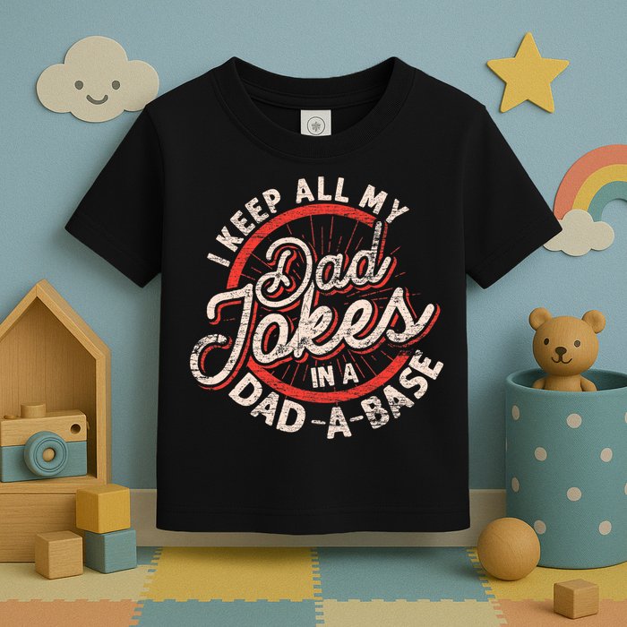 I Keep All My Dad Jokes In A Dad A Base Dad Jokes Toddler T-Shirt