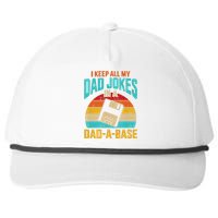 I Keep All My Dad Jokes In A DadABase Vintage Fathers Day Snapback Five-Panel Rope Hat