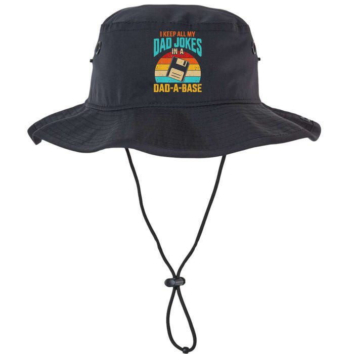 I Keep All My Dad Jokes In A DadABase Vintage Fathers Day Legacy Cool Fit Booney Bucket Hat