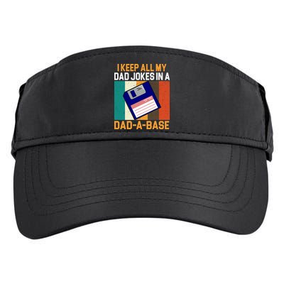 I Keep All My Dad Jokes In A Dad A Base Vintage Funny Adult Drive Performance Visor
