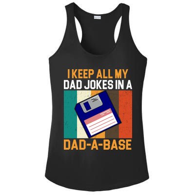 I Keep All My Dad Jokes In A Dad A Base Vintage Funny Ladies PosiCharge Competitor Racerback Tank