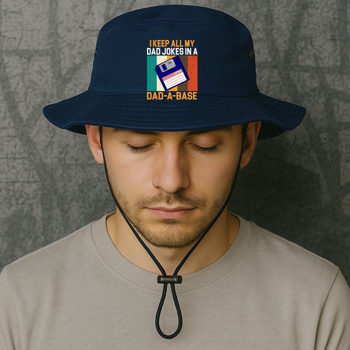 I Keep All My Dad Jokes In A Dad A Base Vintage Funny Bucket Hat