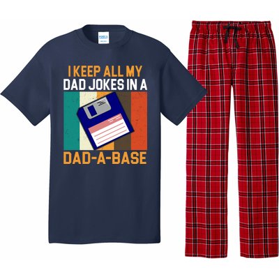 I Keep All My Dad Jokes In A Dad A Base Vintage Funny Pajama Set