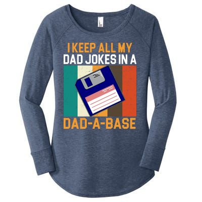 I Keep All My Dad Jokes In A Dad A Base Vintage Funny Women's Perfect Tri Tunic Long Sleeve Shirt