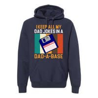 I Keep All My Dad Jokes In A Dad A Base Vintage Funny Premium Hoodie