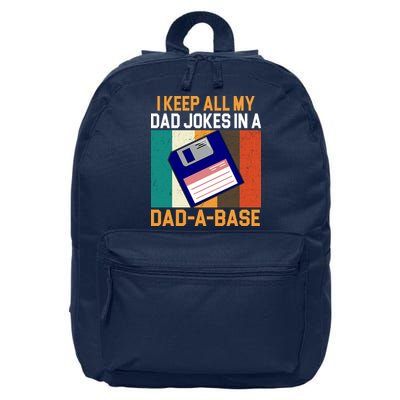 I Keep All My Dad Jokes In A Dad A Base Vintage Funny 16 in Basic Backpack