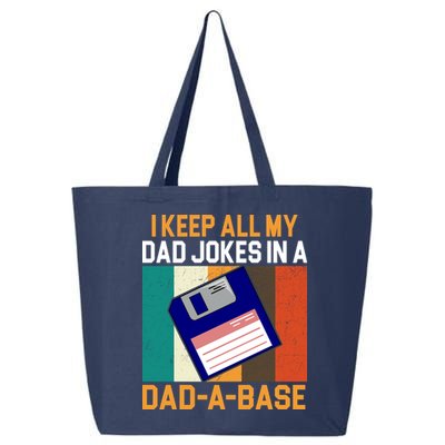 I Keep All My Dad Jokes In A Dad A Base Vintage Funny 25L Jumbo Tote
