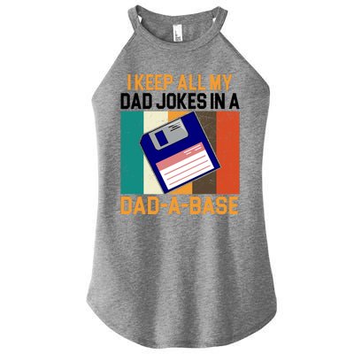 I Keep All My Dad Jokes In A Dad A Base Vintage Funny Women’s Perfect Tri Rocker Tank