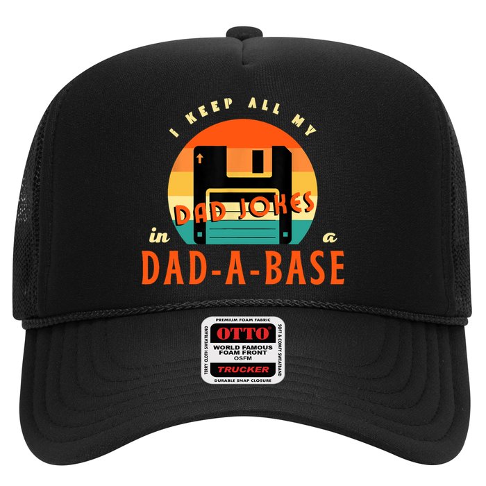 I Keep All My Dad Jokes In A DadABase Funny Retro Dad Joke Trucker Hat