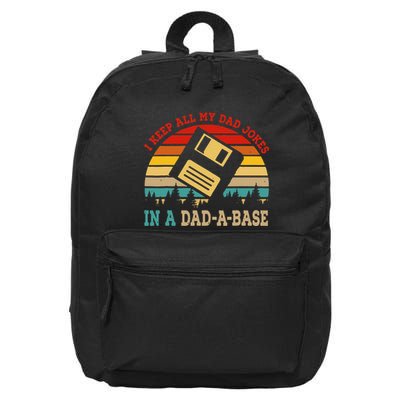 I Keep All My Dad Jokes In A Dad A Base Fathers Day Gift 16 in Basic Backpack