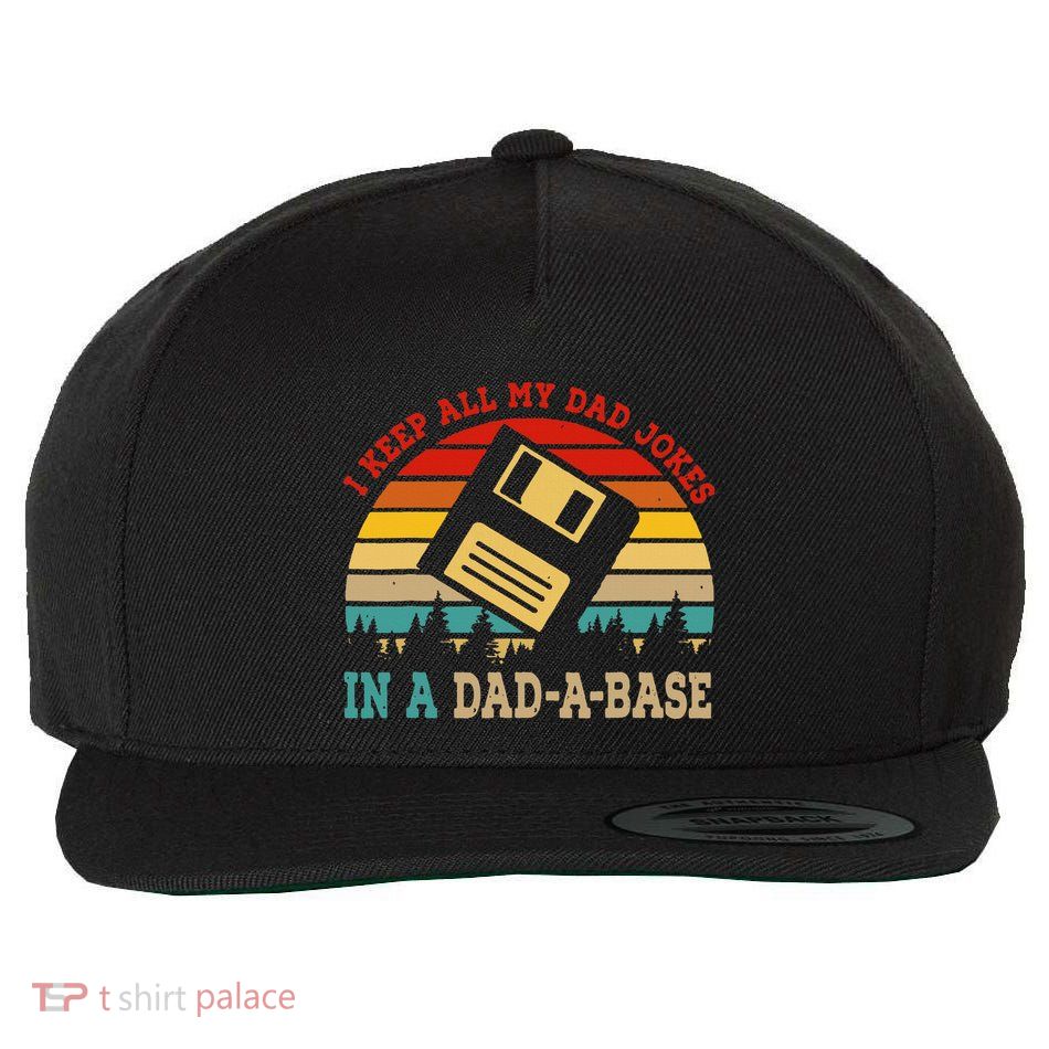 I Keep All My Dad Jokes In A Dad A Base Fathers Day Gift Wool Snapback Cap