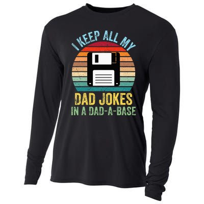 I Keep All My Dad Jokes In A DadABase Cooling Performance Long Sleeve Crew