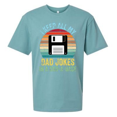 I Keep All My Dad Jokes In A DadABase Sueded Cloud Jersey T-Shirt