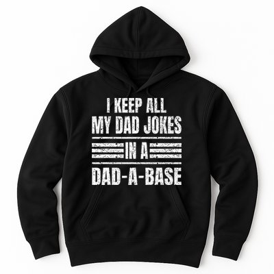 I Keep All My Dad Jokes In A DadABase Vintage Father's Day Hoodie