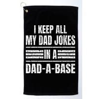 I Keep All My Dad Jokes In A DadABase Vintage Father's Day Golf Towel
