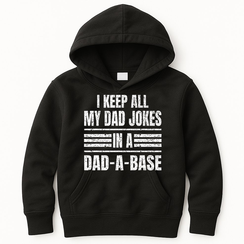 I Keep All My Dad Jokes In A DadABase Vintage Father's Day Kids Hoodie