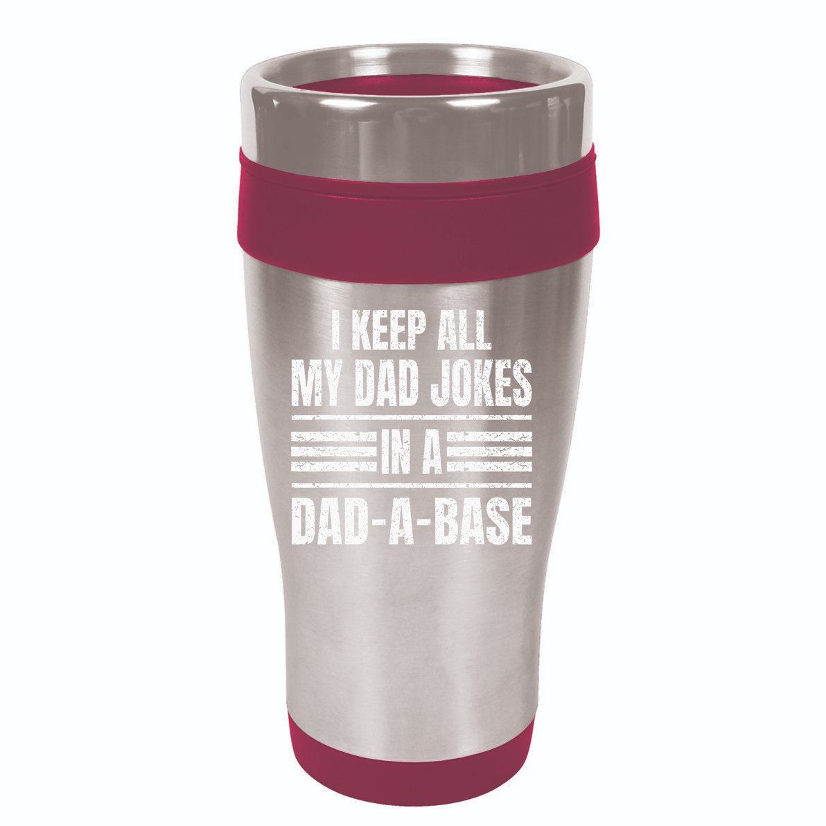 I Keep All My Dad Jokes In A DadABase Vintage Father's Day 16oz Travel Tumbler