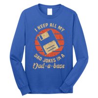 I Keep All My Dad Jokes In A Dadgiftagiftbase Funny Father Dad Gift Long Sleeve Shirt