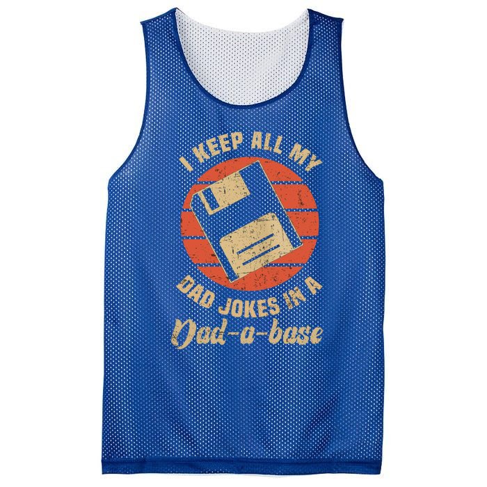 I Keep All My Dad Jokes In A Dadgiftagiftbase Funny Father Dad Gift Mesh Reversible Basketball Jersey Tank