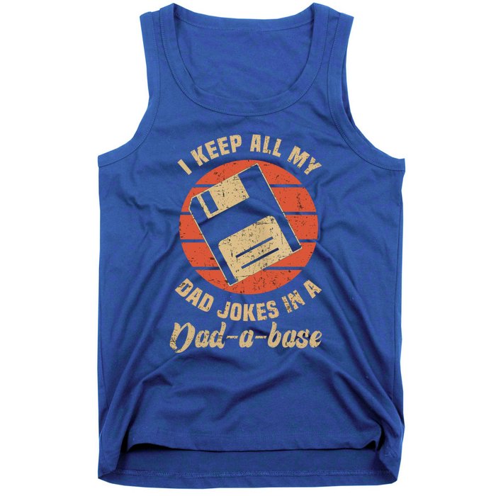 I Keep All My Dad Jokes In A Dadgiftagiftbase Funny Father Dad Gift Tank Top